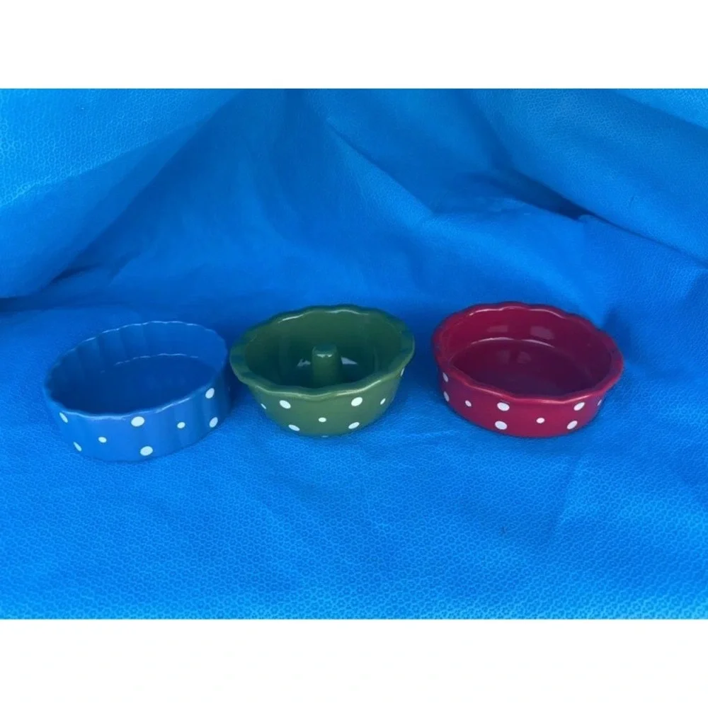 Temp-tations by Tara Polka Dot Mini Baker Ramekin Set of 3